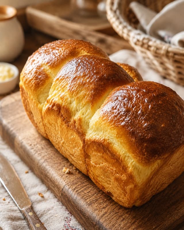 Visuel généré de la brioche tressée dans une mise en scène de petit-déjeuner lumineuse.